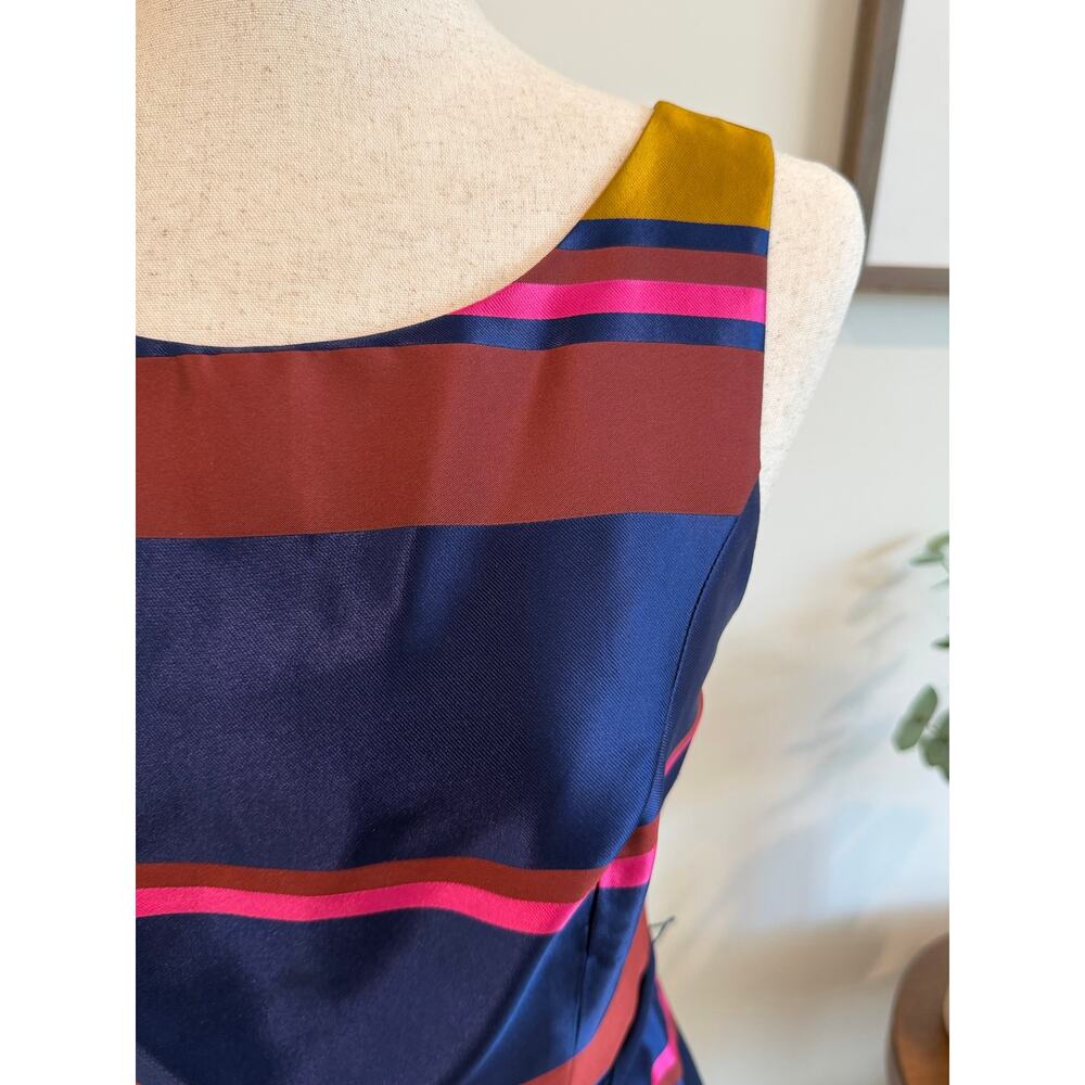 Trina Turk Striped Colorful V-neck Tie Waist Mini Dress Size 2 - Picture 3 of 7